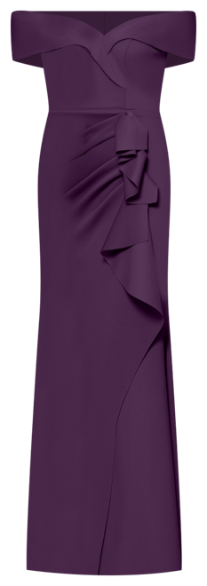 Scuba Off-The-Shoulder Gown