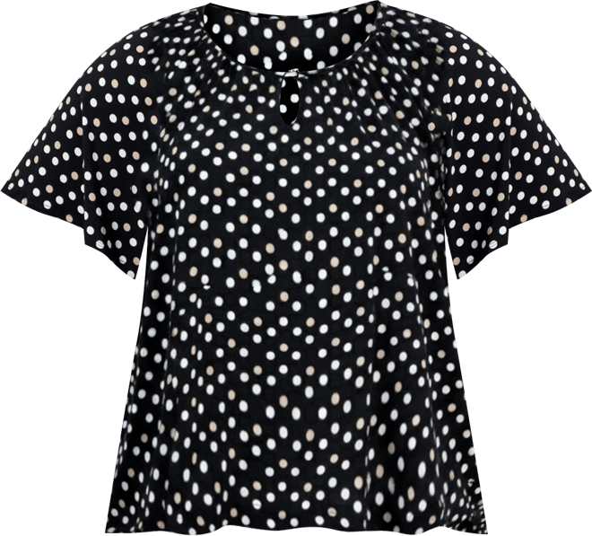 Ak Anne Klein Plus Size Printed Short Sleeve Blouse