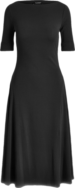 Women's Rib-Knit Stretch Cotton Midi Dress