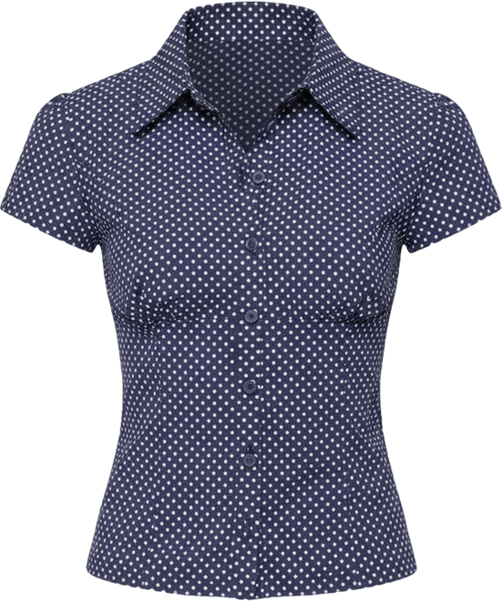 Women's Polka Dot Tailored Button Up Shirt