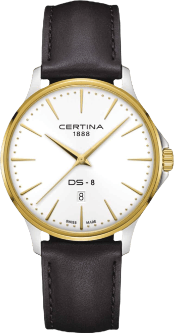 Men's Swiss Ds-8 Brown Leather Strap Watch 40mm