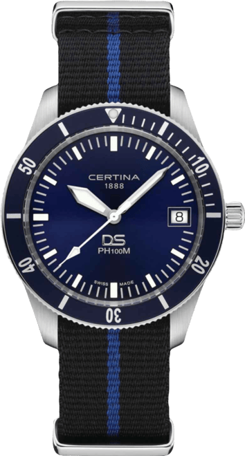 Men's Swiss Ds Heritage Blue Nato Strap Watch 41mm