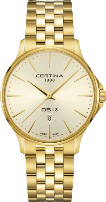 Men's Swiss Ds-8 Gold Pvd Stainless Steel Bracelet Watch 40mm