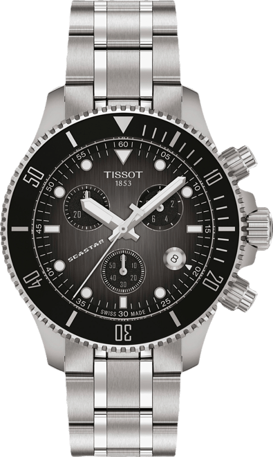 Men's Swiss Chronograph Seastar 1000 Stainless Steel Bracelet Watch 38mm