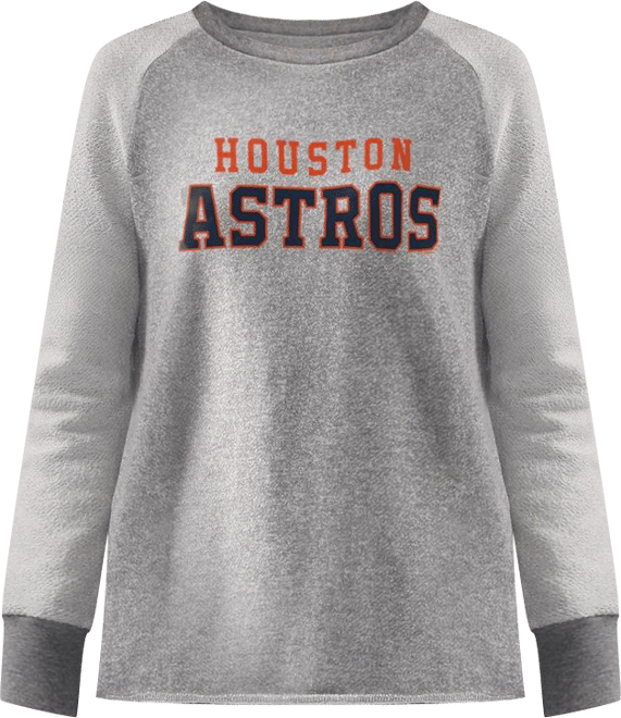 Women's Heather Gray Houston Astros Gridiron Raglan Pullover Sweatshirt