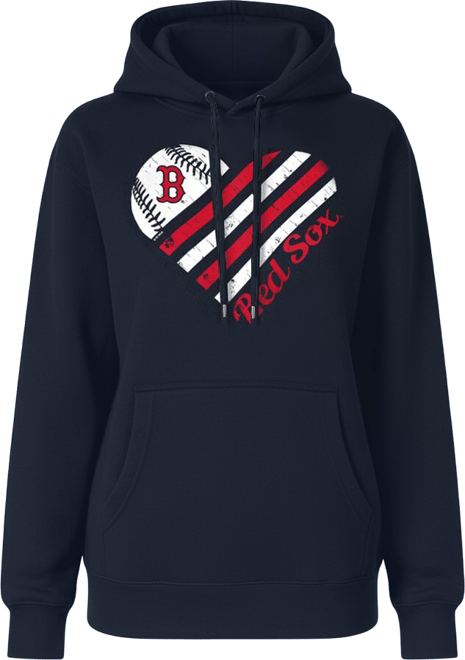 Women's&nbsp;Navy Boston Red Sox Heart Graphic Pullover Hoodie