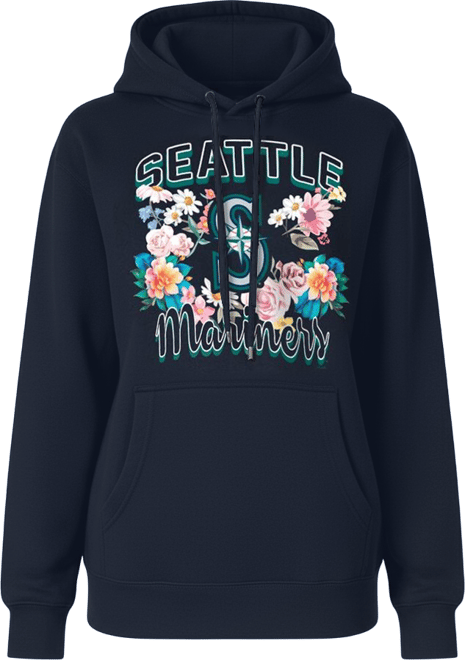 Women's&nbsp;Navy Seattle Mariners Flowers Graphic Pullover Hoodie