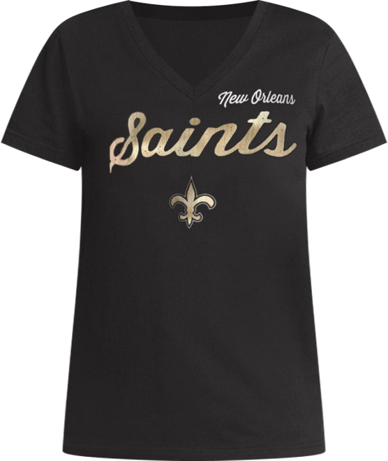 Women's Black New Orleans Saints Post Season V-Neck T-Shirt