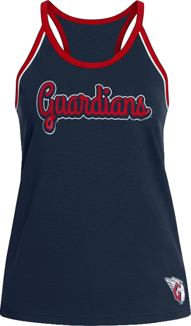 Women's&nbsp;Navy Cleveland Guardians Curveball Racerback Tank Top