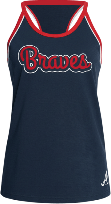 Women's&nbsp;Navy Atlanta Braves Curveball Racerback Tank Top