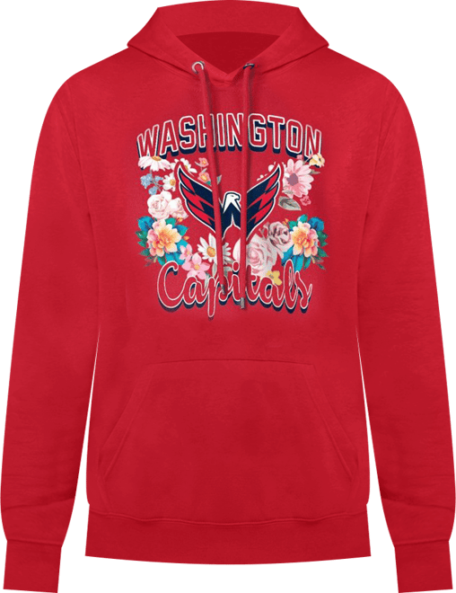 Women's Red Washington Capitals Flower Logo Pullover Hoodie