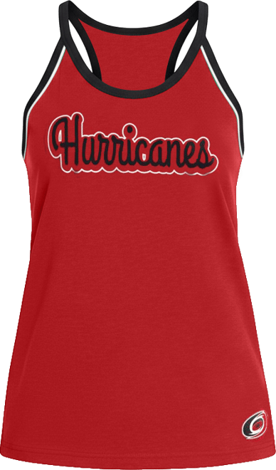 Women's Red Carolina Hurricanes Curveball Racerback Scoop Neck Slub Tank Top