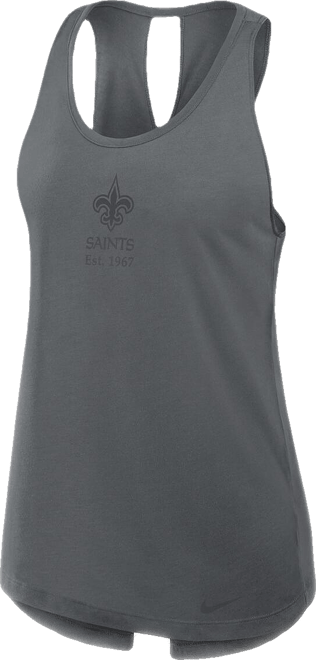 Women's Gray New Orleans Saints Glory Crisscross Performance Tank Top