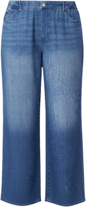 Plus Size Denim Sweatpant Wide Leg Jean