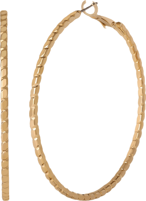 Omega Gold-Tone Statement Hoop Earrings