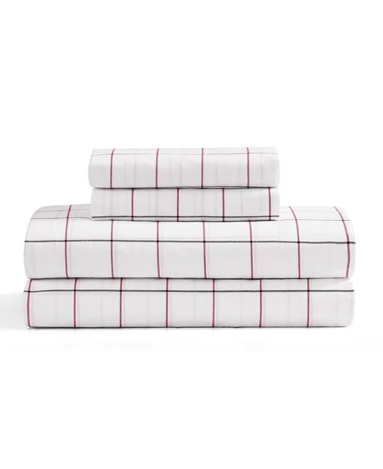 Printed 200-Thread Count Cotton Percale 4-Pc. Sheet Set, Queen