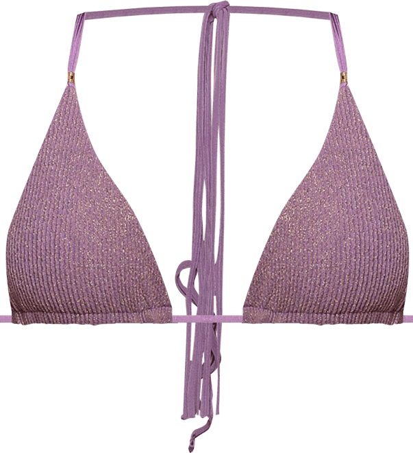 Women's Crinkle Lurex Reversible Triangle Bikini Top
