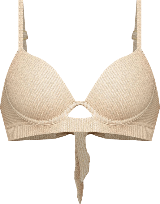 Women's Crinkle Lurex Padded Underwire Bikini Top