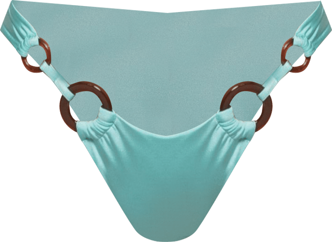 Women's Tortoise Double Ring High Cut Bikini Bottom