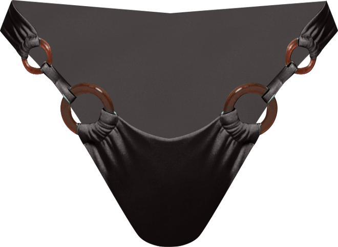 Women's Tortoise Double Ring High Cut Bikini Bottom