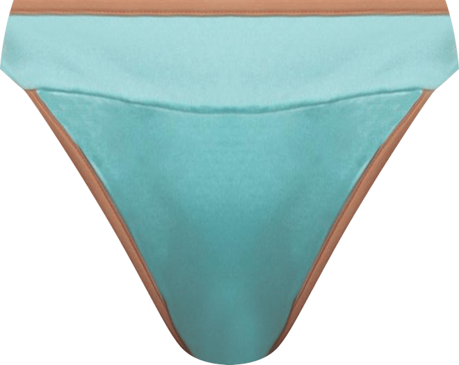 Women's Contrast Detail High Cut Banded Bikini Bottom