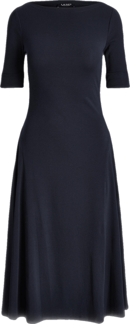 Women's Rib-Knit Stretch Cotton Midi Dress
