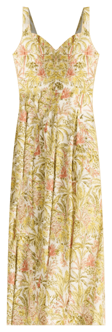 Women's Printed Empire-Waist Midi Dress