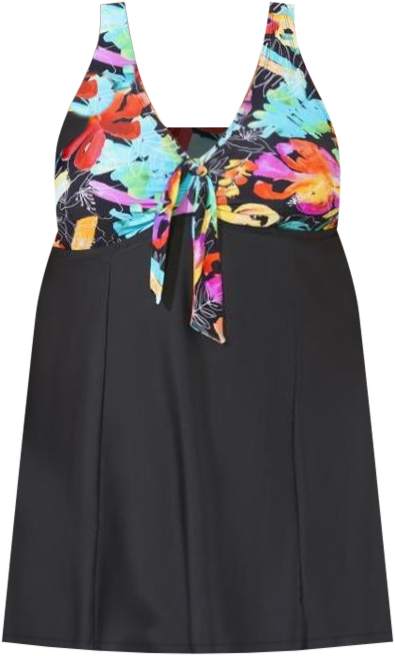 Women's Tie Front V-Neck Swimdress