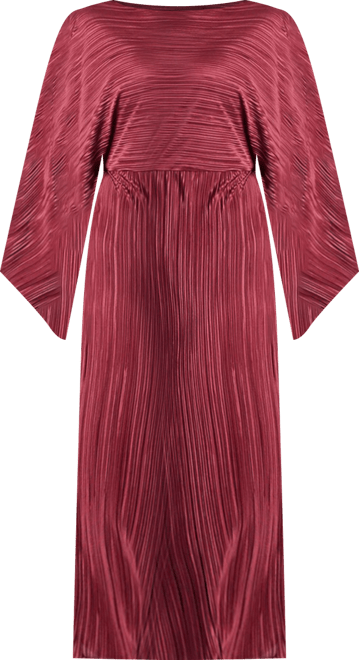 Women's Plus Size Cape Effect Plisse Dress