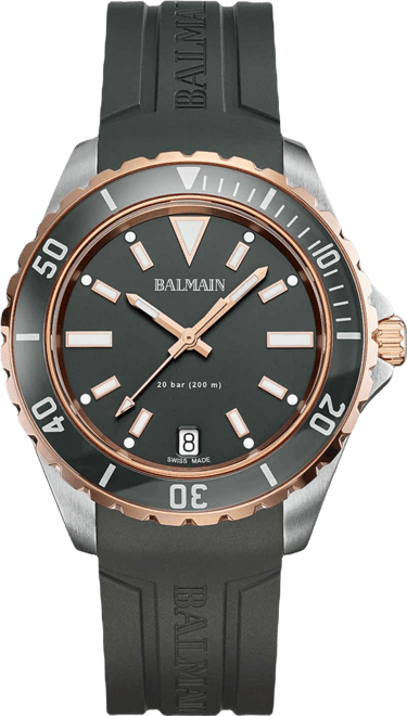 Men's Swiss Ophrys Black Rubber Strap Watch 43mm