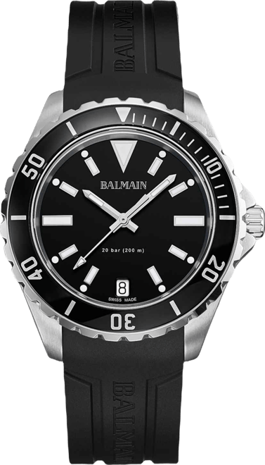 Men's Swiss Ophrys Black Rubber Strap Watch 43mm