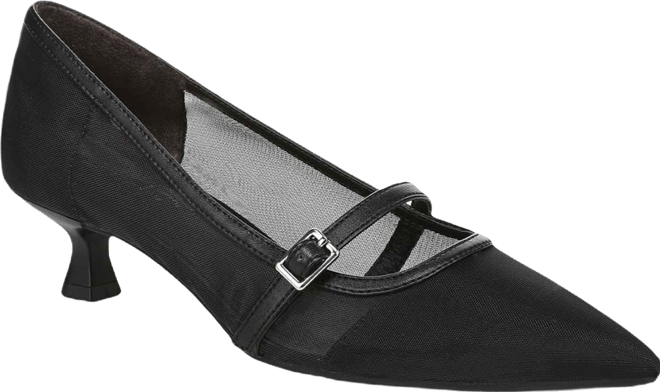 Women's Madelyn Mary Jane Pointed Toe Kitten Heel Pumps