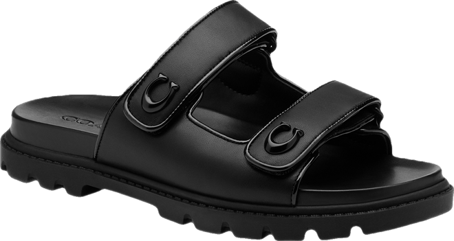 関税・送料込み★COACH★Sculpted C Double Band Sandals COACH Women's Sculpted C Quilted Washed Denim Double Band