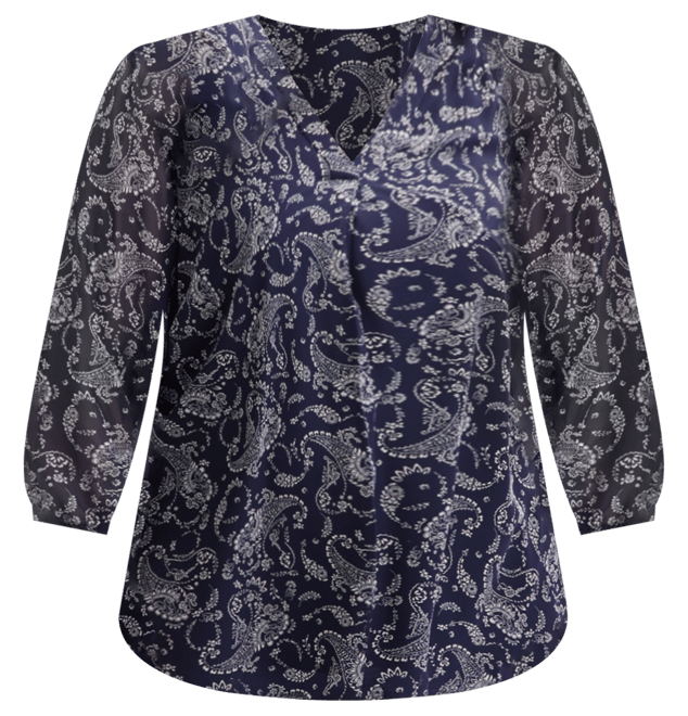 Plus Size Kelly Paisley-Print Top