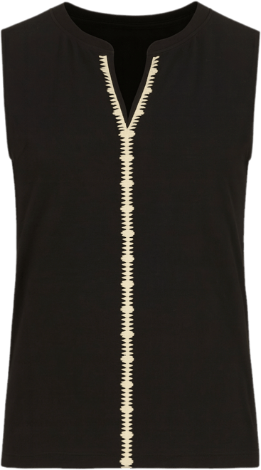 Women's Sleeveless Embroidered Detail Top