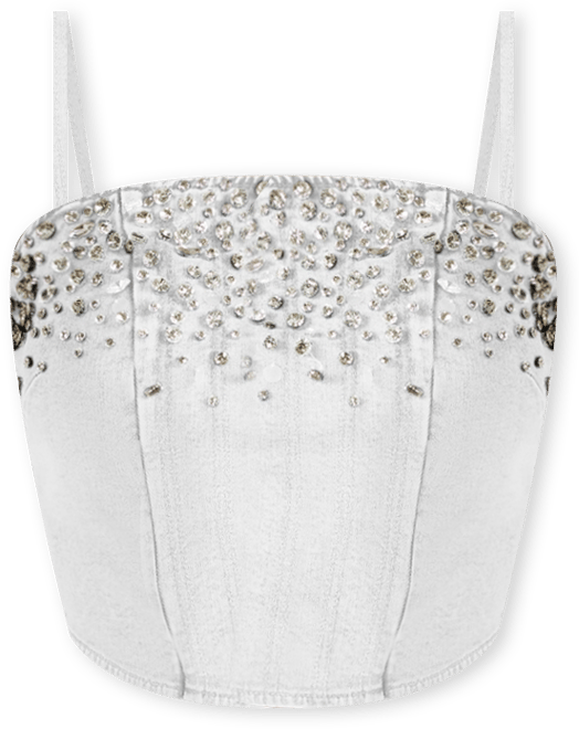 Women's Eras Embellished Cotton Denim Crop Top