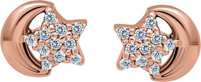 Pave Star & Moon Stud Earrings, Exclusively at Macy's