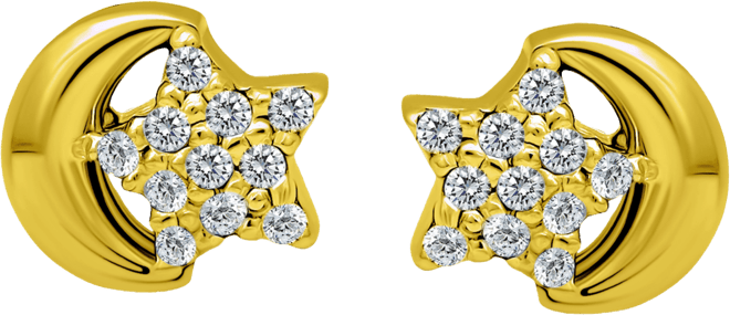 Pave Star & Moon Stud Earrings, Exclusively at Macy's