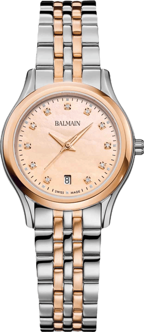 Women's Swiss Beleganza Diamond (1/20 ct. t.w.) Two-Tone Stainless Steel Bracelet Watch 28mm