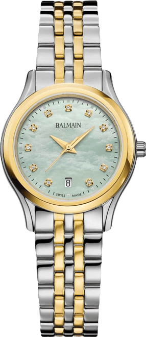 Women's Swiss Beleganza Diamond (1/20 ct. t.w.) Two-Tone Stainless Steel Bracelet Watch 28mm