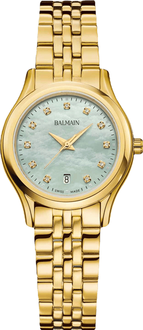 Women's Swiss Beleganza Diamond (1/20 ct. t.w.) Gold Pvd Stainless Steel Bracelet Watch 28mm