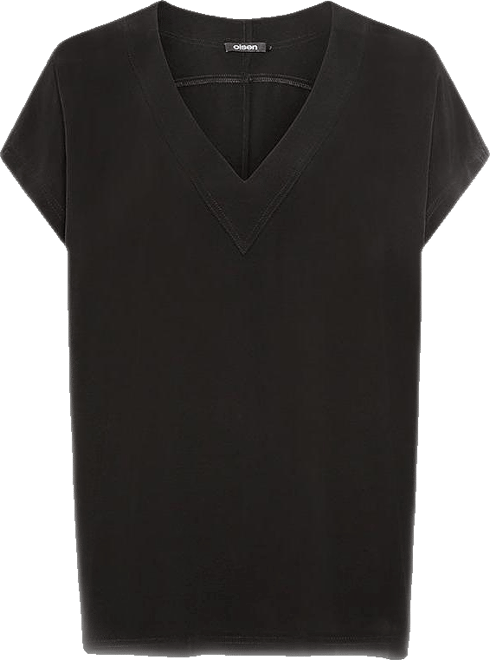 Women's Solid V-Neck Short Sleeve Blouse