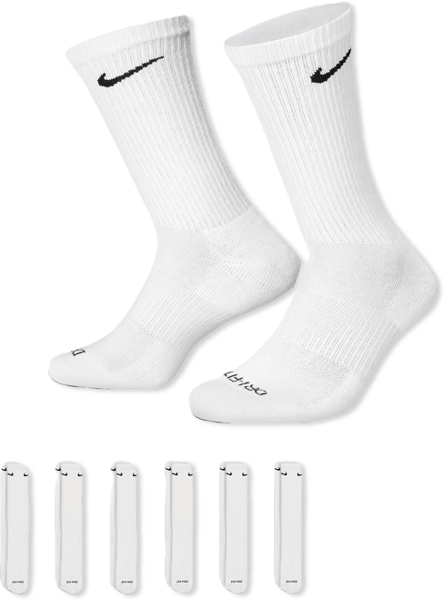 Nike Nike Everyday Plus Cushioned White Training Crew Socks (6 Pairs)
