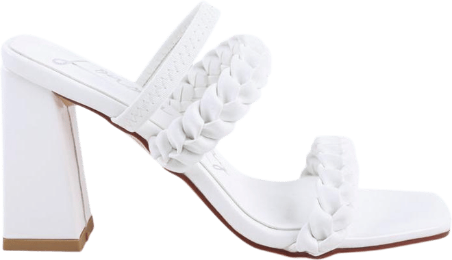 Womens Arnie Dual Braided Strap Block Heel Sandals