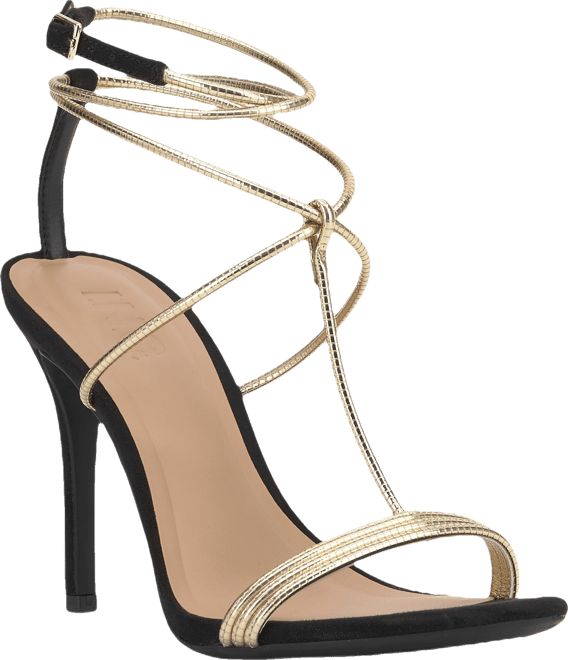 stellina satin strappy point toe dress sandals STELLINA BLACK SATIN