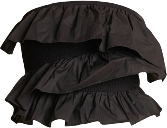 Women's Mixed Media Ruffled Strapless Top