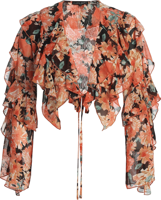 Women's Floral Yvanna Ruffle Top