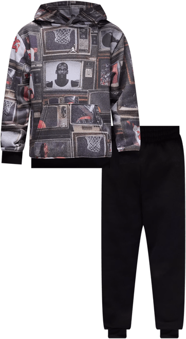 Jordan Brooklyn Fleece Conjunto de 2 piezas estampado para niños talla pequeña