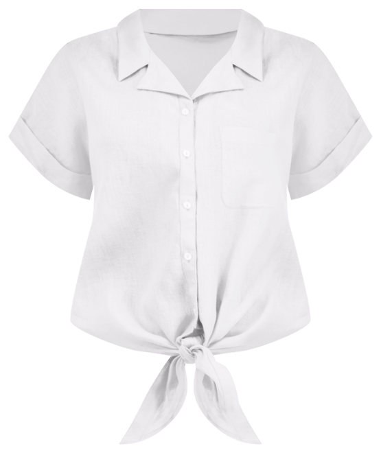 Women's 100% Linen Tie-Front Shirt, Created for Macy's