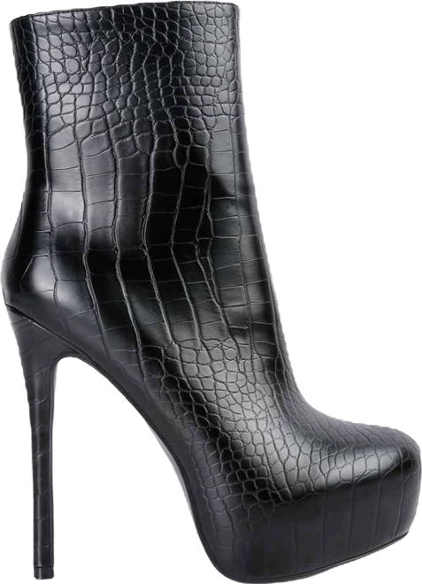 Womens orion high heeled croc ankle boot